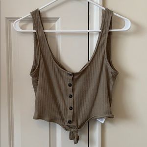 Olive Green Crop Top